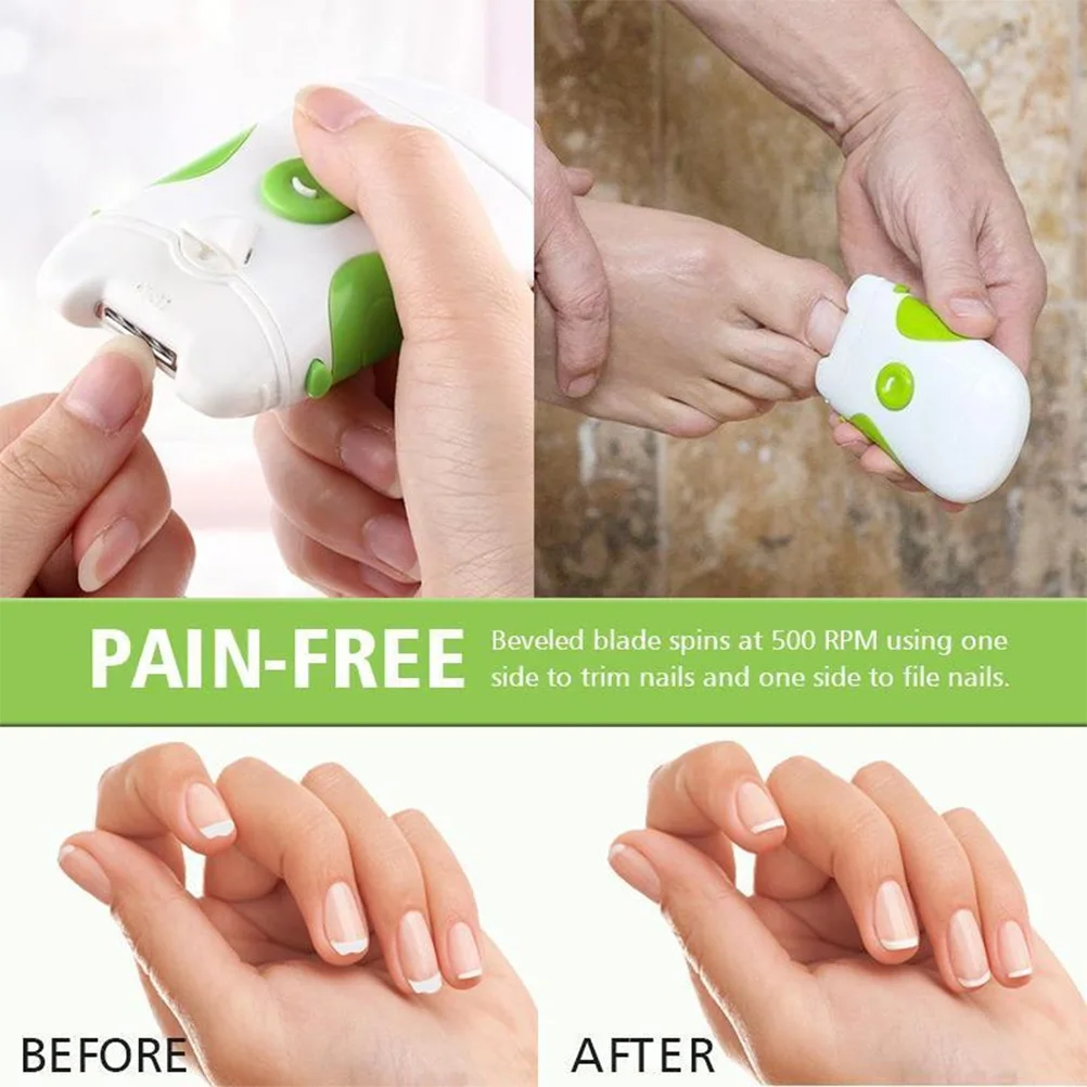 

Electric Nail Trimmer And Nail File Electronic Manicure Pedicure Tool Nail Clipper Green Color For Girls Boys Gifts