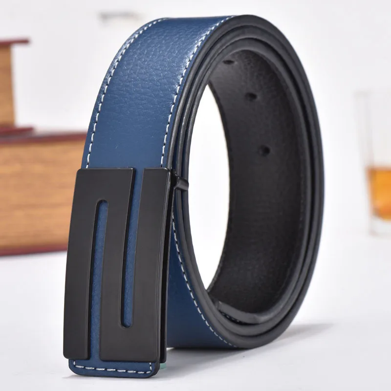 Men Belts Luxury Designer Waistband Brand Male Genuine Leather Women Belt for Man Smooth Metal Buckle Strap Jeans | Аксессуары для
