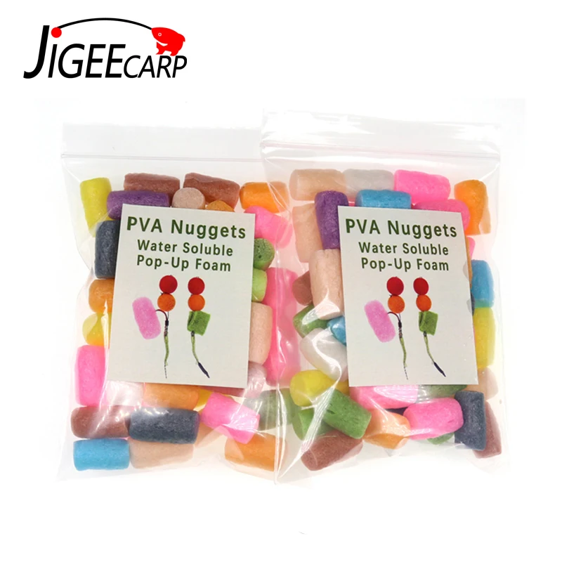 JIGEECARP 50 шт./пакет pva-мешок для ловли карпа самородки воде растворять Pop Up пены против запутывания для рыбалки на карпа, литье аксессуары для установки
