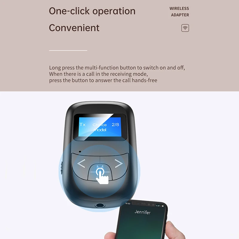 Новый ЖК дисплей Bluetooth 5 0 адаптер приемник передатчик HandsFree Call AUX 3 мм Музыкальный