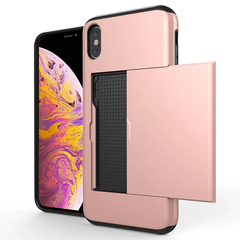 Для iphone XS Max XR X 8Plus 6 5 SE чехол скрытый кредитный держатель для карт ID слот задняя