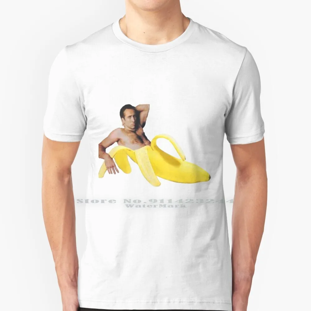 

Ярко-желтая футболка Николаса Кейджа в банане, хлопчатобумажная футболка 6XL Николаса Кейджа Николая клетка банан баннана мемс 420 Рип, забавная айилмао