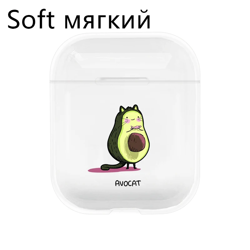 I200407 soft Мягкий чехол для Apple airpods, чехол, лето, фрукты, авокадо, беспроводной, Bluetooth, чехол для наушников Airpods, защитный чехол для наушников - Цвет: I200407 soft