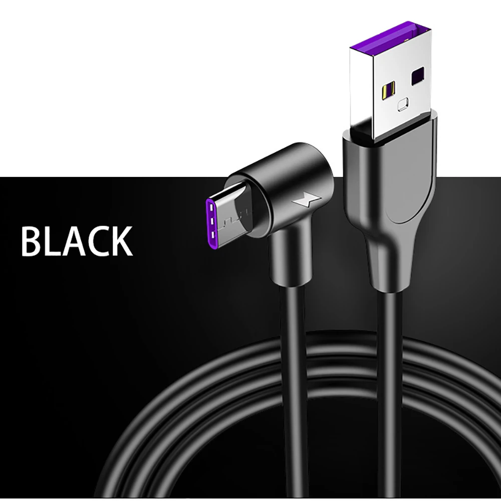 5A супер быстрый зарядный кабель USB 3 1 type C 90 градусов м 2 5 для samsung s8 s9 s10 huawei mate 20 P30 pro
