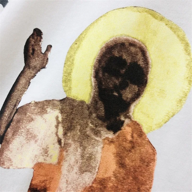 

Jesus Is King T-shirt Kanye West T-shirts High Quality Portrait of Jesus Print Jesus Is King Tee Oversize Hip Hop Top