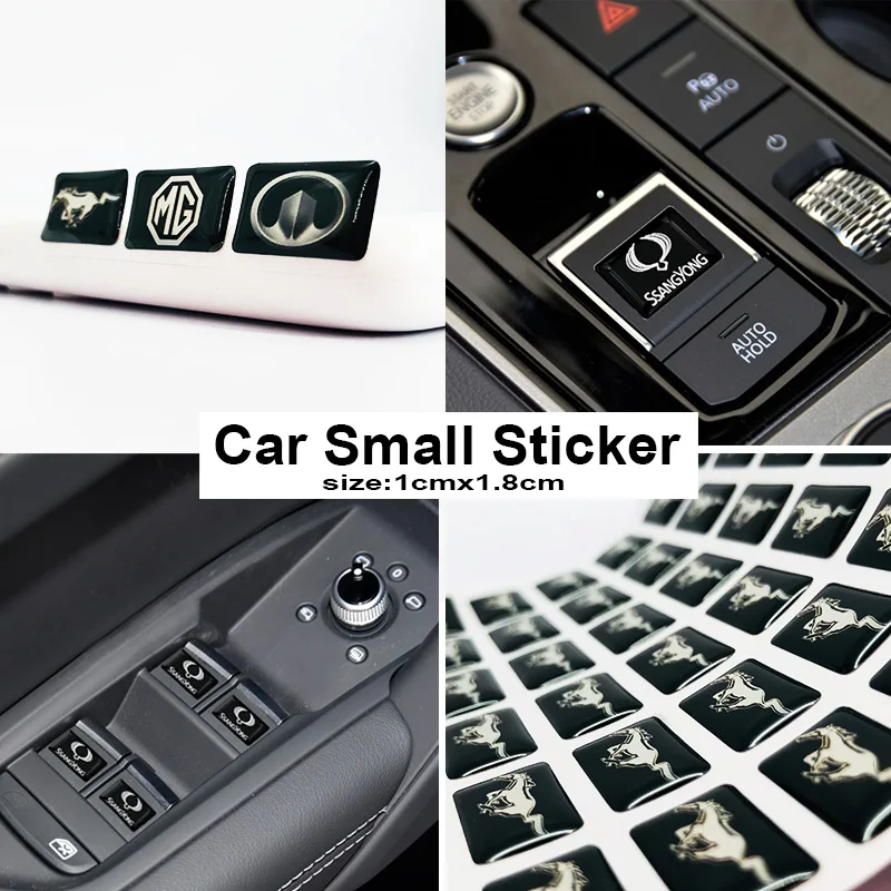 

10pc Car Small Rectangular Button Sticker for Peugeot 308 307 206 207 208 3008 407 406 408 508 2008 106 103 Car Accessories
