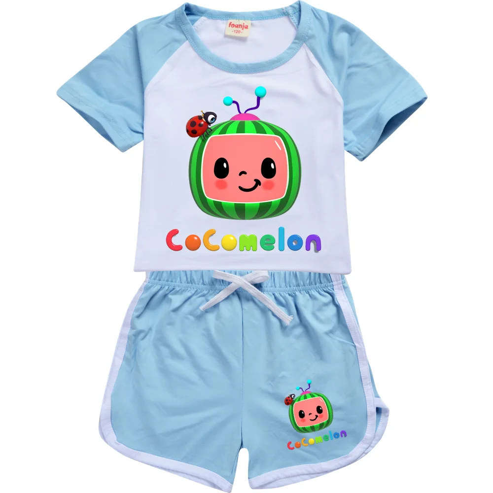 Коллекция 2021 года одежда для маленьких мальчиков с аниме cocomelon летняя Пижама