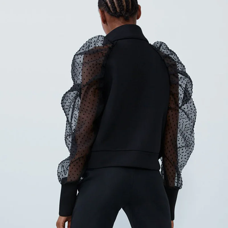 Весенние куртки со стоячим воротником женские модные полупрозрачные пальто с