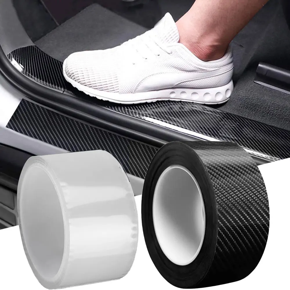 

3M Universal Car Door Sill Transparent Carbon Fiber Stickers Anti Scratch trunk protection anticollision decoration car sticker