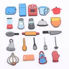 Милый кухонный инструмент, подвески для обуви, резиновые сабо, готовка шеф-повара, пекарь, сахарница, ложка, украшение для обуви