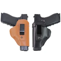 iwb concealed carry leather gun holster for glock 17 19 22 23 43 beretta m9 92 px4 sig sauer p226 universal pistols clip case