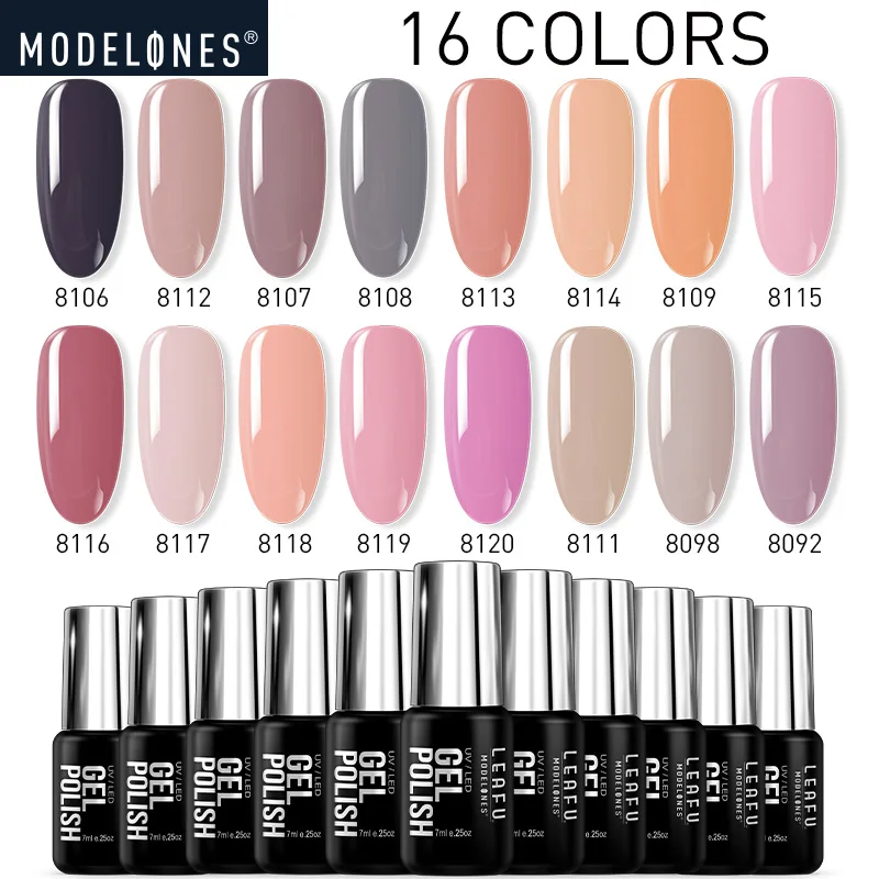 Modelones 16 шт./лот оранжевый цвет серия Гель лак для ногтей долговечный сделай сам