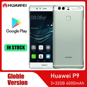 original cell phone huawei p9 4g smartphone3gb 32gb dual card celular fingerprint recognition fast charging phone free global shipping