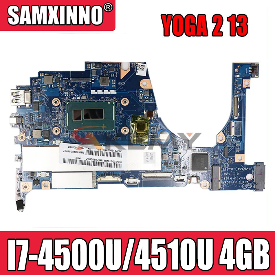 Материнская плата ZIVY0 для ноутбука Lenovo YOGA 2 13 FRU:90005926 с SR16Z SR1EB LA-A921P/4510U 4 Гб RAM 100%