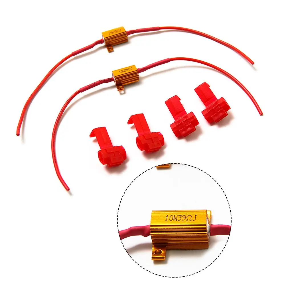 

2PC LED Resistor Decoder Car Turn Signal Reverse Light Decoder Anti-flicker Universal Decoding Fault Decoder