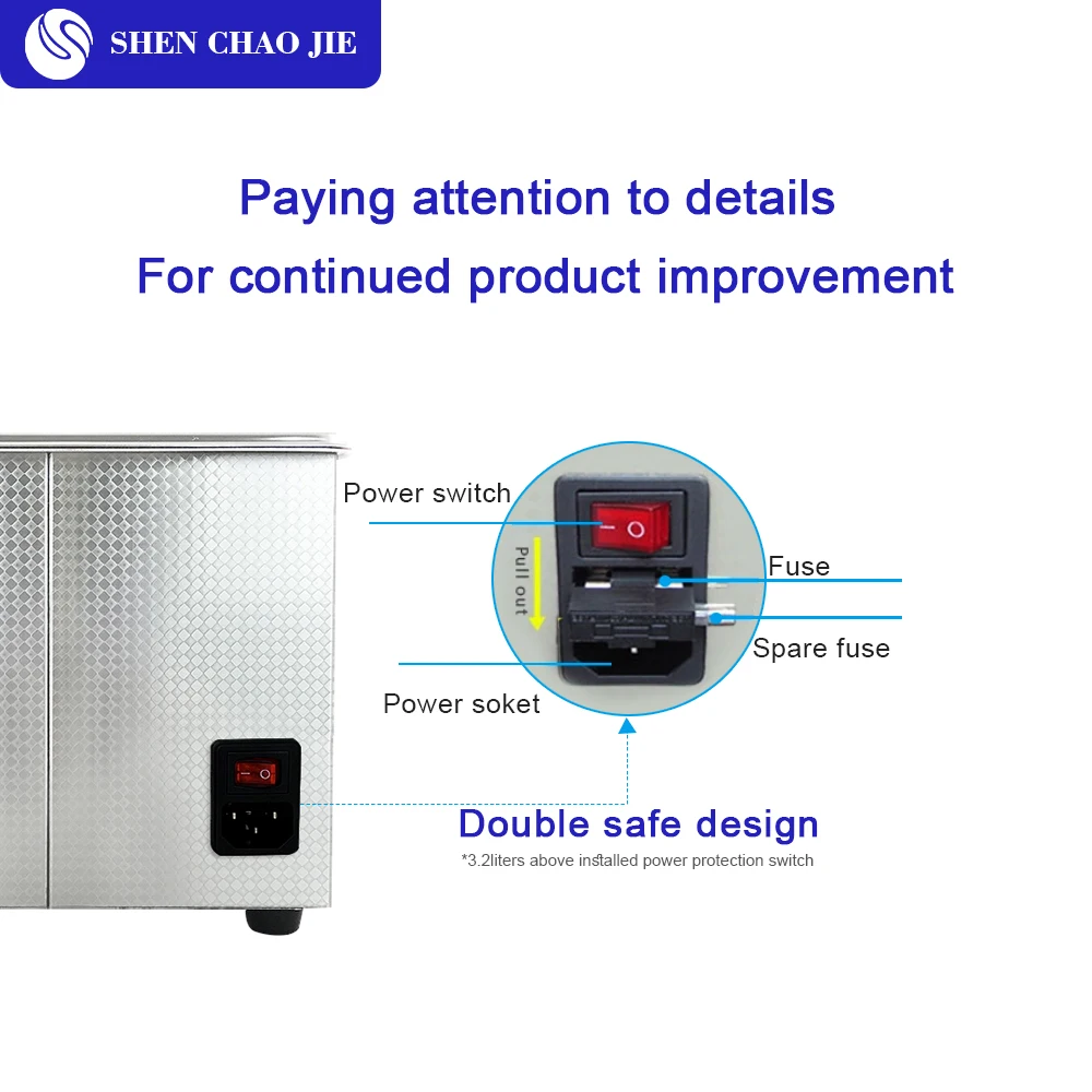 Ультразвуковая мойка пьезоэлектрический преобразователь 4.5L 180 Вт нержавеющая