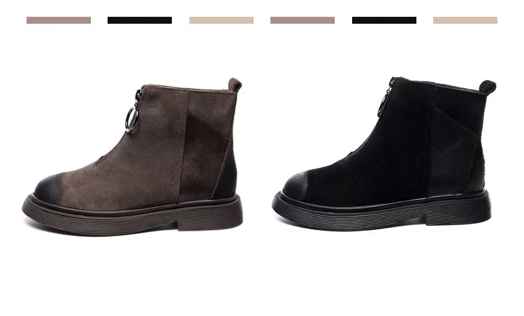 Botas mujer в стиле ретро; ; повседневная обувь; Ботинки martin; женские модные брендовые ботильоны из натуральной кожи с заклепками; Цвет Черный