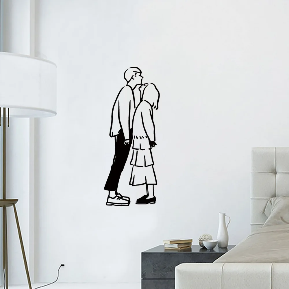 Наклейки на стену с изображением поцелуя для влюбленных | Дом и сад
