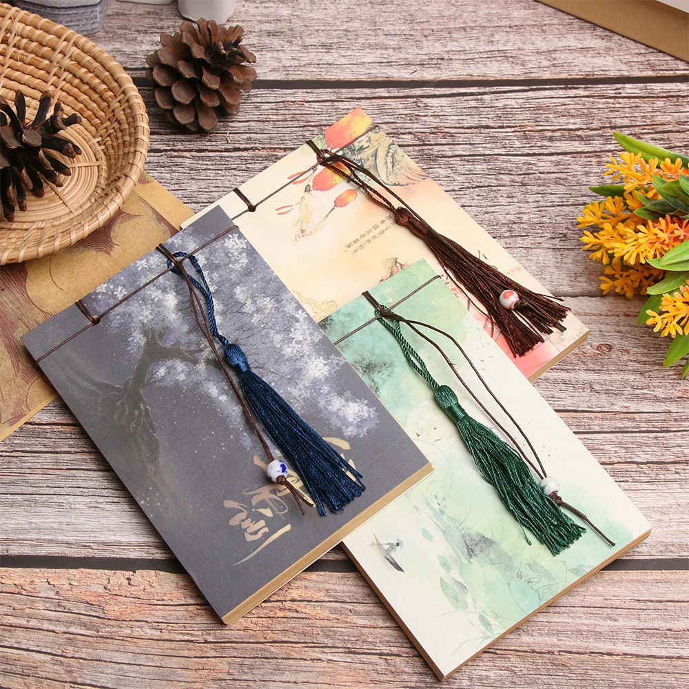 1 PC Chinese Style Notebook Weekly Planner Book Vintage Painting Sketchbook Journal Diary Blank Notepad Office Supplies | Канцтовары для