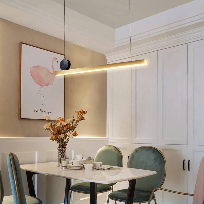 Светодиодный подвесной светильник в скандинавском стиле медный потолочный из