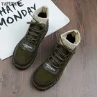 Женские повседневные полусапожки Mori в литературном ретро-стиле, вязаные полусапожки из шерсти с мягкой подошвой, ботинки со шнуровкой на плоской подошве