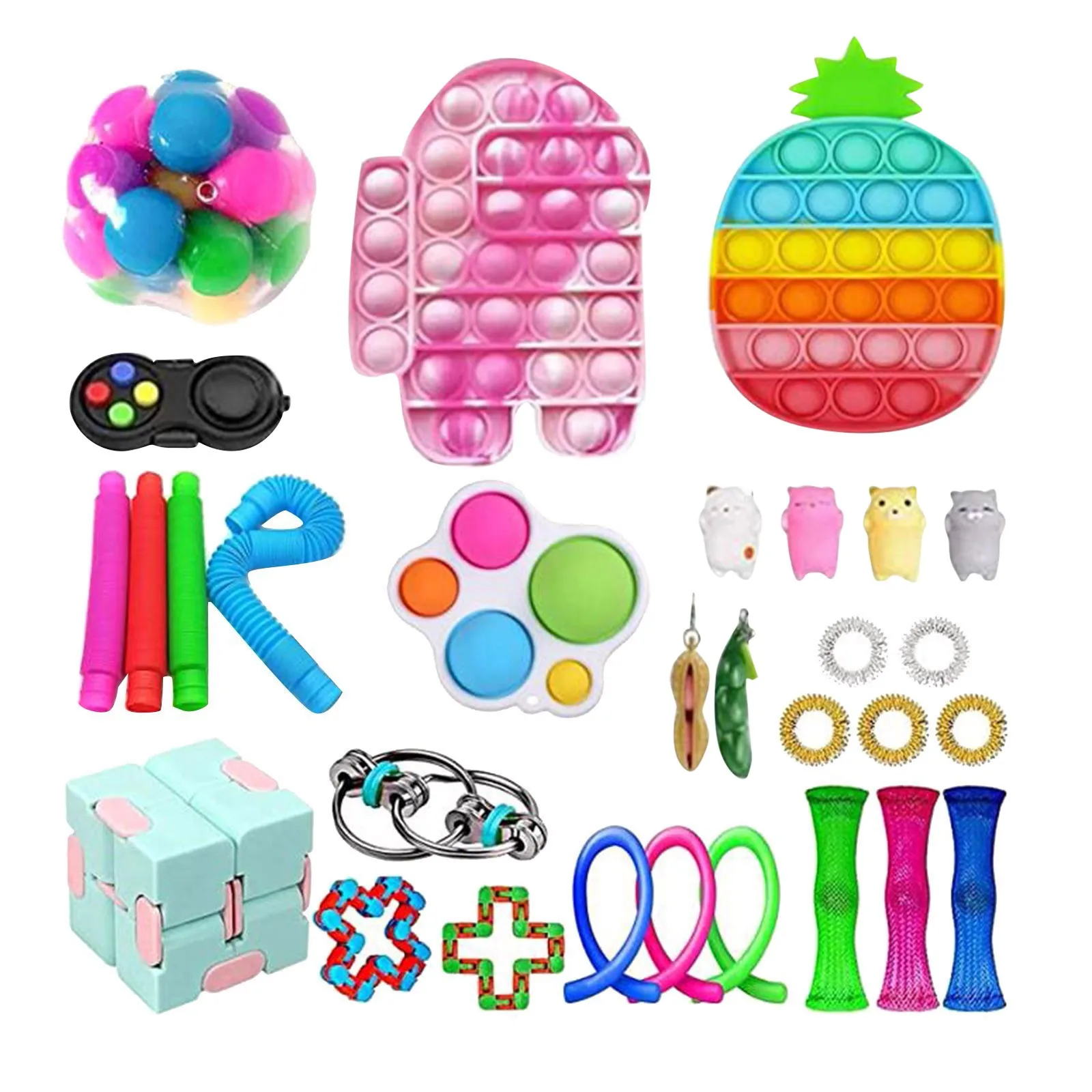 

TOP Fidget Toys Pack Anti-Stress Toy Set Marble Relief Gift for Adults Girl Children Sensory Antistress Relief Figet Toys Box