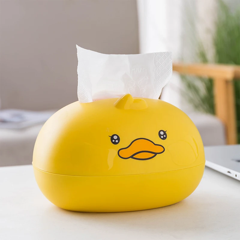 

Ящик для салфеток для гостиной и спальни с милым рисунком желтой утки, креативный ящик для салфеток, многофункциональный ящик для хранения ...