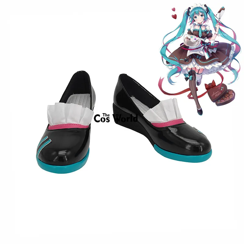 Туфли Miku шоколадная горничная аниме для косплея по индивидуальному заказу на