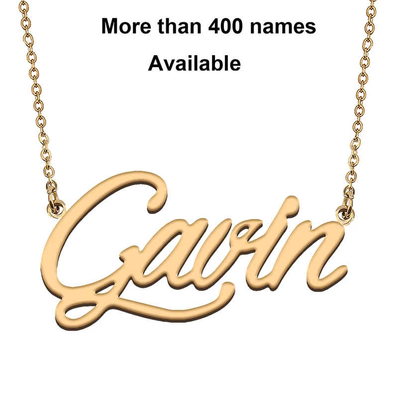 

Cursive Initial Letters Name Necklace for Gavin Birthday Party Christmas New Year Graduation Wedding Valentine Day Gift