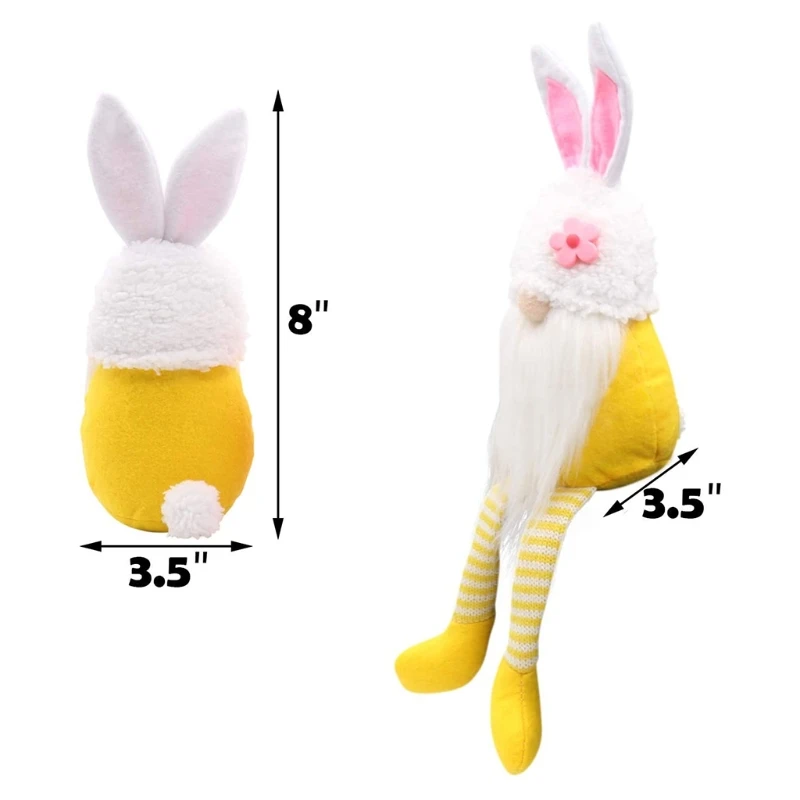 

OOTDTY Long Legged Easter Bunny Gnome Decoration Easter Faceless Doll Easter Plush Dwarf Home Party Decorations Kids Toys