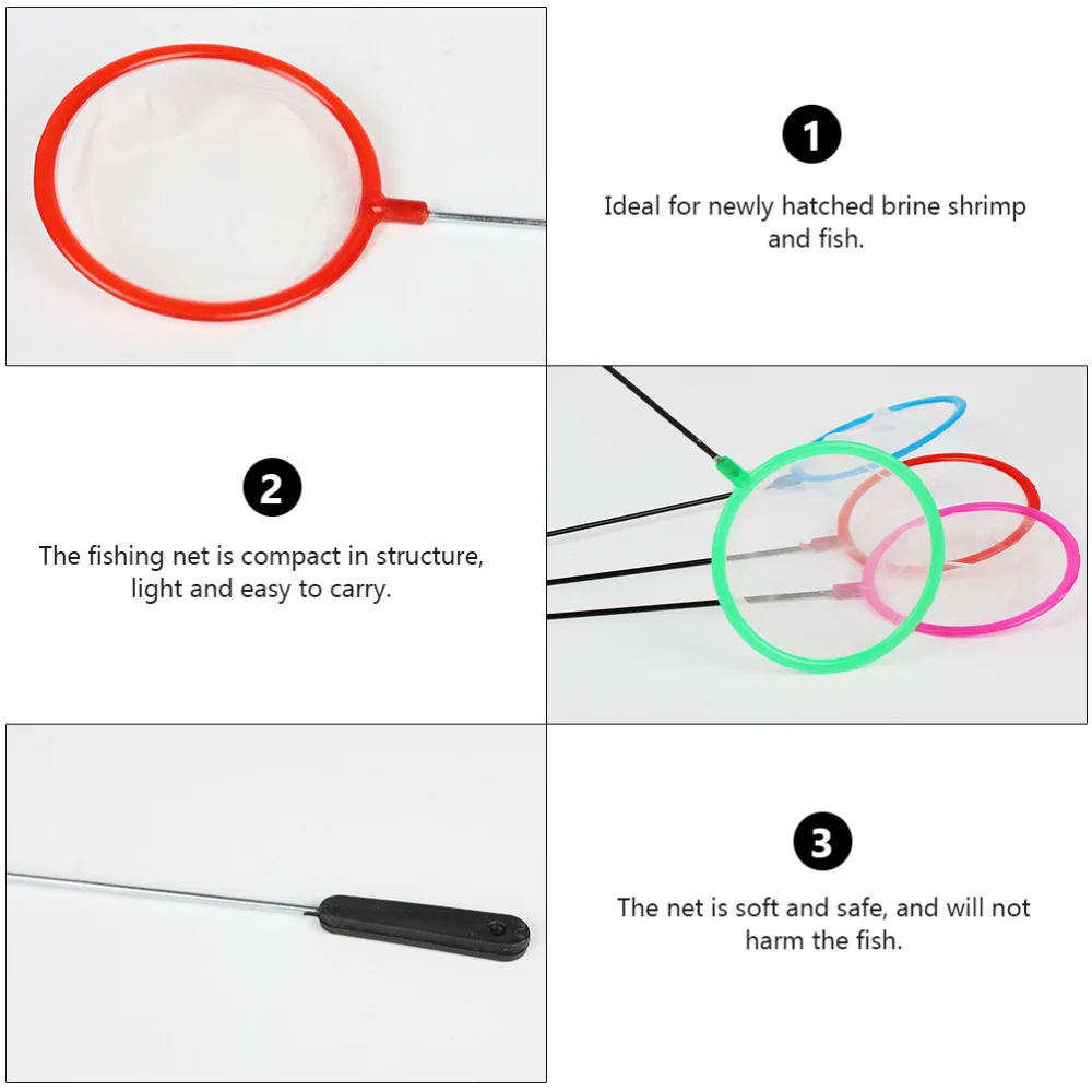 

5pcs Fishing Mesh Net Fishing Tackle Accessory Fish Tank Net (Random Color)