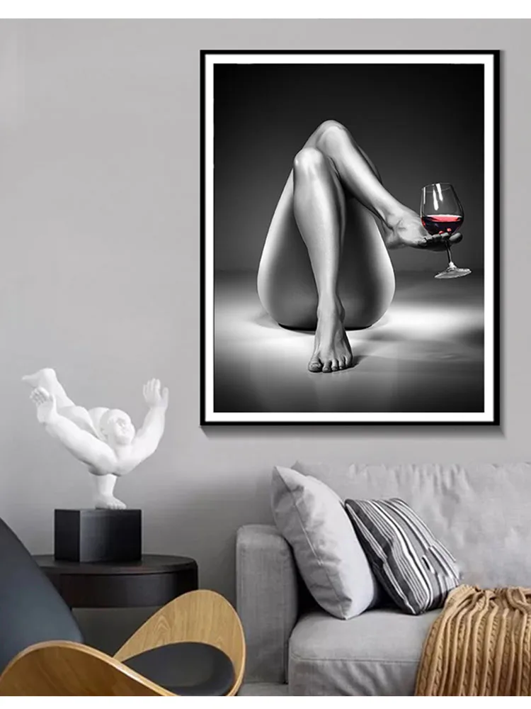 Набор для алмазной вышивки с изображением обнаженной женщины бокала черного