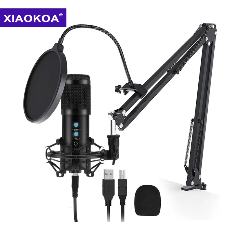 Конденсаторный микрофон XIAOKOA BM858 Профессиональный USB для записи компьютера и