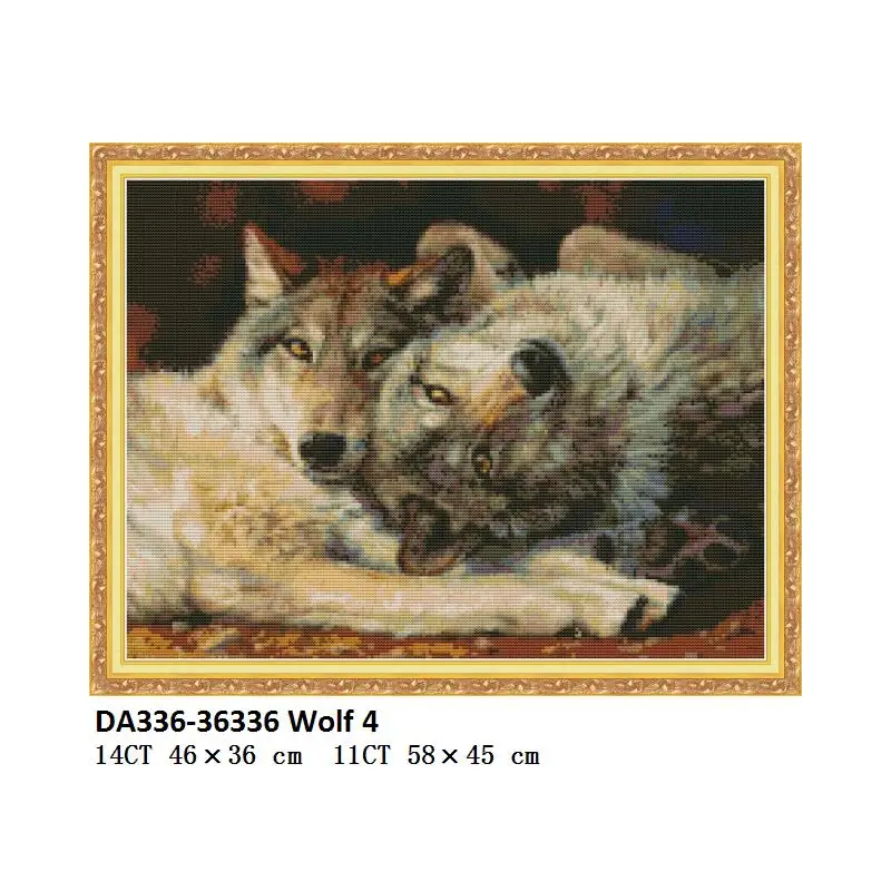 Cross Stitch DA336 Joy Sunday Счетный крест волк DMC 14ct 11ct Aida ткань Печатный холст Набор для вышивания DIY ручной работы Рукоделие домашний декор - Цвет: Cross Stitch DA336