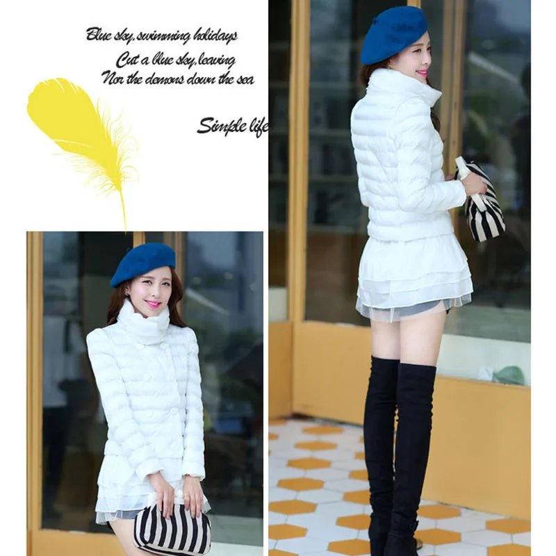 Женская пуховая куртка красная парка из хлопка двубортная куртка-пуховик пальто