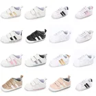 Детская обувь для первых шагов, Детская Классическая спортивная мягкая подошва из искусственной кожи для мальчиков и девочек, разноцветные мокасины для детской кроватки, повседневная обувь