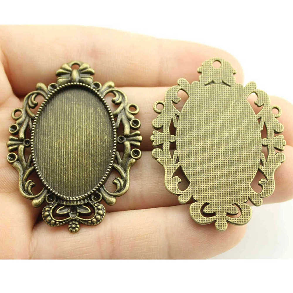 

2pcs 20x30mm Oval Vintage Style pendant base jewelry finding & components
