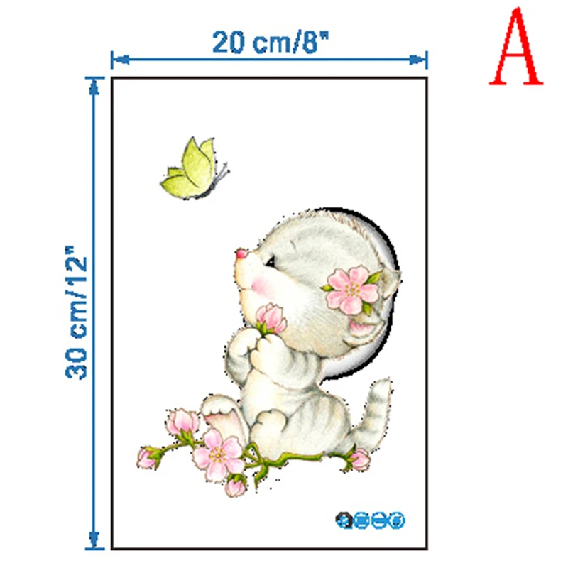 

Lovely Dog Cat Toilet Stickers Animals Mural Art Refrigerator Posters Wall Sticker Bathroom Door Decor Stickers Decals