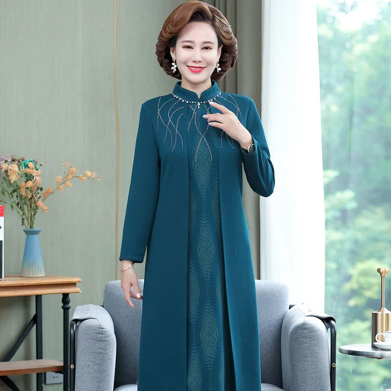 Платье для матери новинка благородное и элегантное осеннее платье женщин