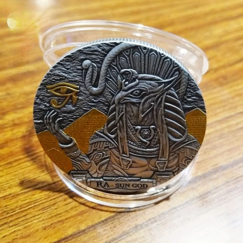

Ra-Sun God Commemorative Coin New Egyptian Sun God Modeled After An Antique Coin Retro Badge Custom Collectible Coin