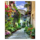 Полностью круглая Алмазная мозаика, городской пейзаж, сделай сам, алмазная живопись 5D, вышивка крестиком, цветы, полноразмерная Алмазная вышивка, домашний декор