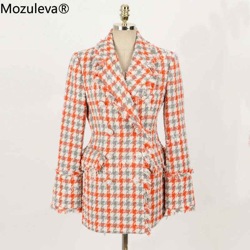 Пиджак женский в клетку с длинным рукавом осень 2021 | Женская одежда