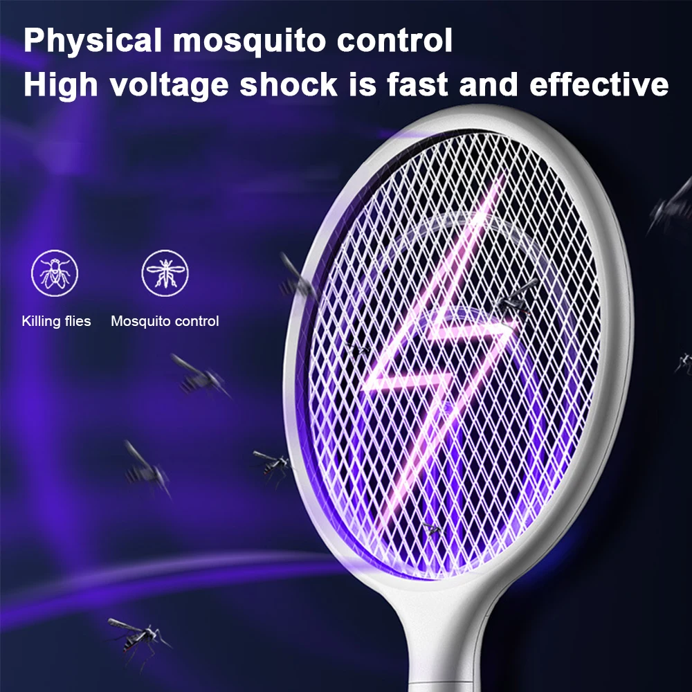

Two-in-One UV LED Trap Mosquito Killer Lamp 3500V Electric Bug Zapper USB Rechargeable Summer Fly Swatter Trap Flies Insect