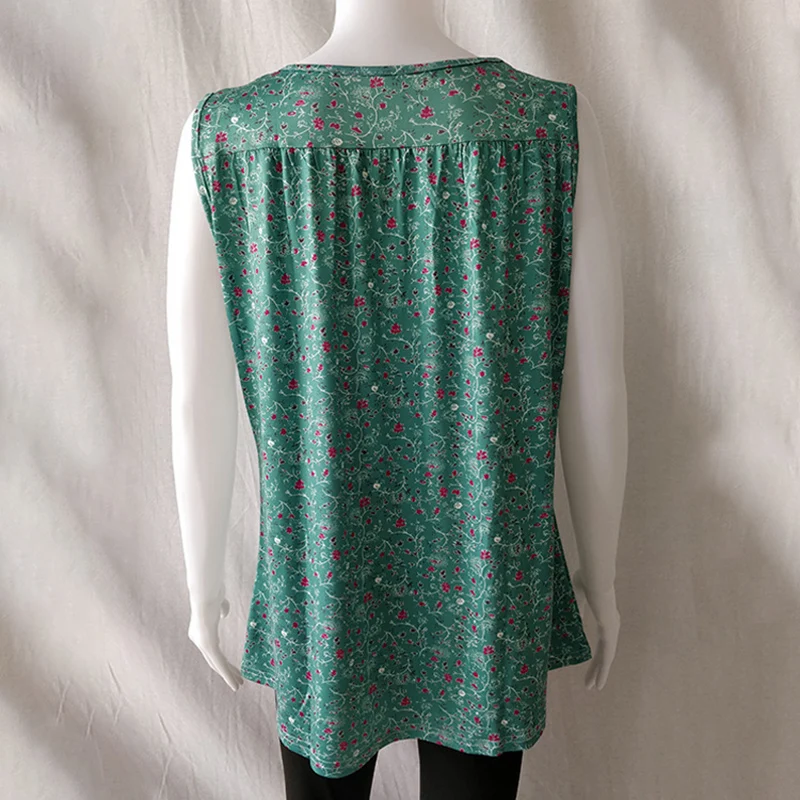 Новые женские цветочные топы без рукавов размера плюс с v образным вырезом летние