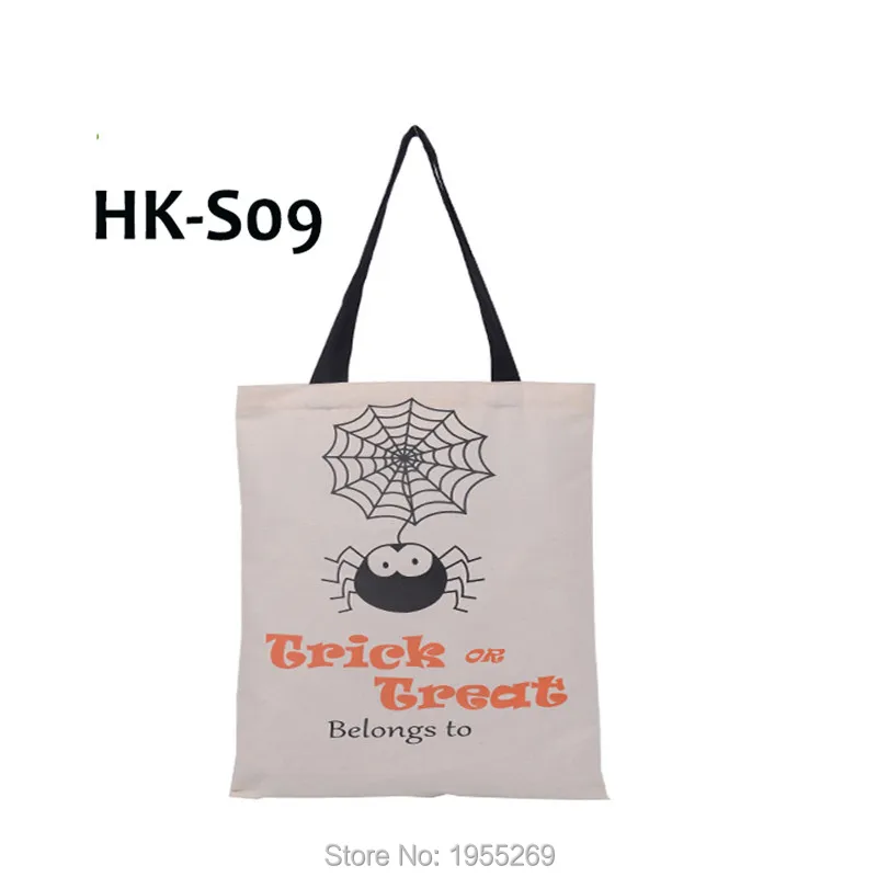 Ведро для Хэллоуина 20 шт. Холщовая Сумка тоут с монограммой трюков или подарков