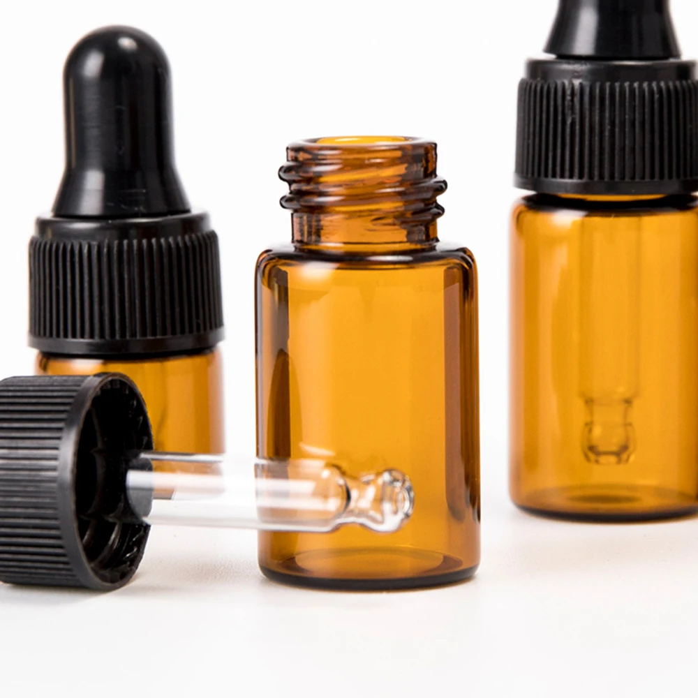 Мини Размеры Янтарный 1/2/3/5/ML пустые перезаправляемые флакон капельница эфирного