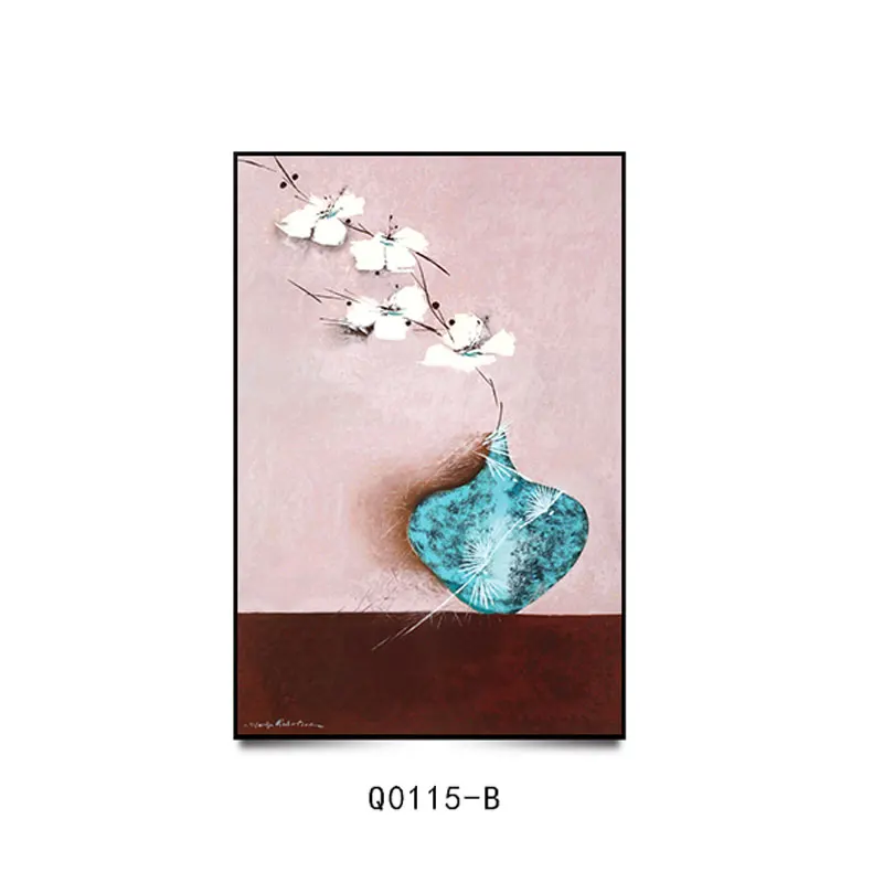 Большая 40/50 см винтажная Бирюзовая ваза с цветочным принтом Картина на холсте для