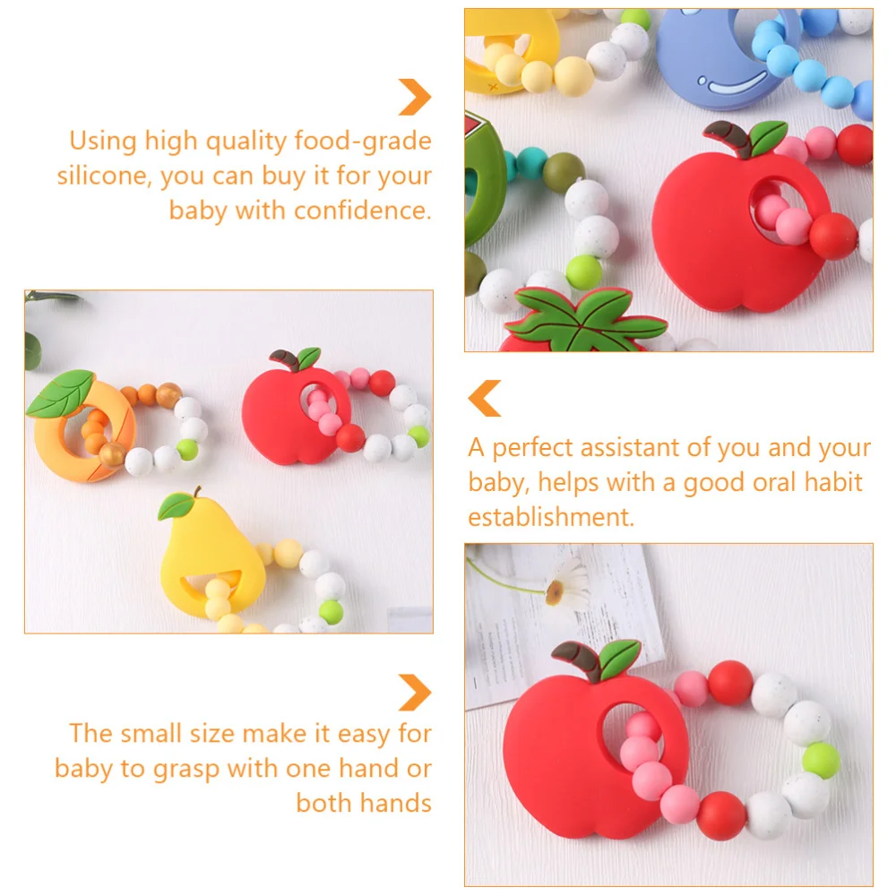 

Apple Shape Chewing Toys Silicone Anti-eating Teether Plaything with Bracelet