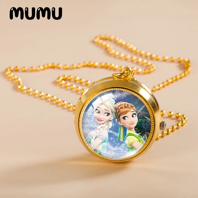 Новинка 2021 карманные часы ожерелье Олаф Королева Эльза Анна винтажные