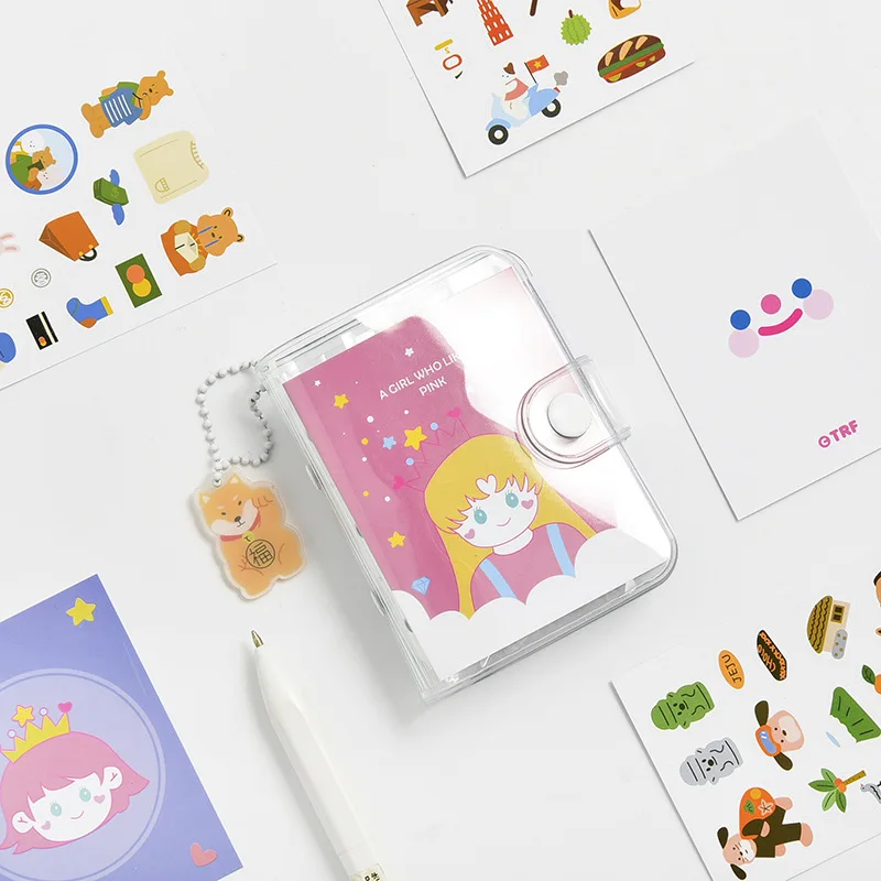 

Cute Mini Loose-Leaf Notebook Diary Portable Notebook Refill Cartoon Sticker Set Student Hand Account Stationery